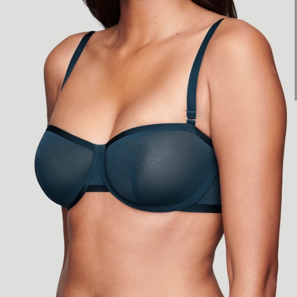 Cuup The Balconette Mesh Bra Blue Size 34A